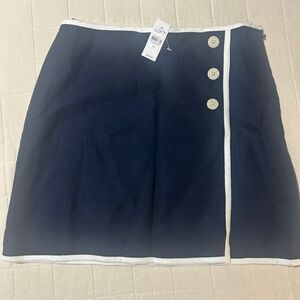 LOFT Dark Blue Mini Skirt with White Trim